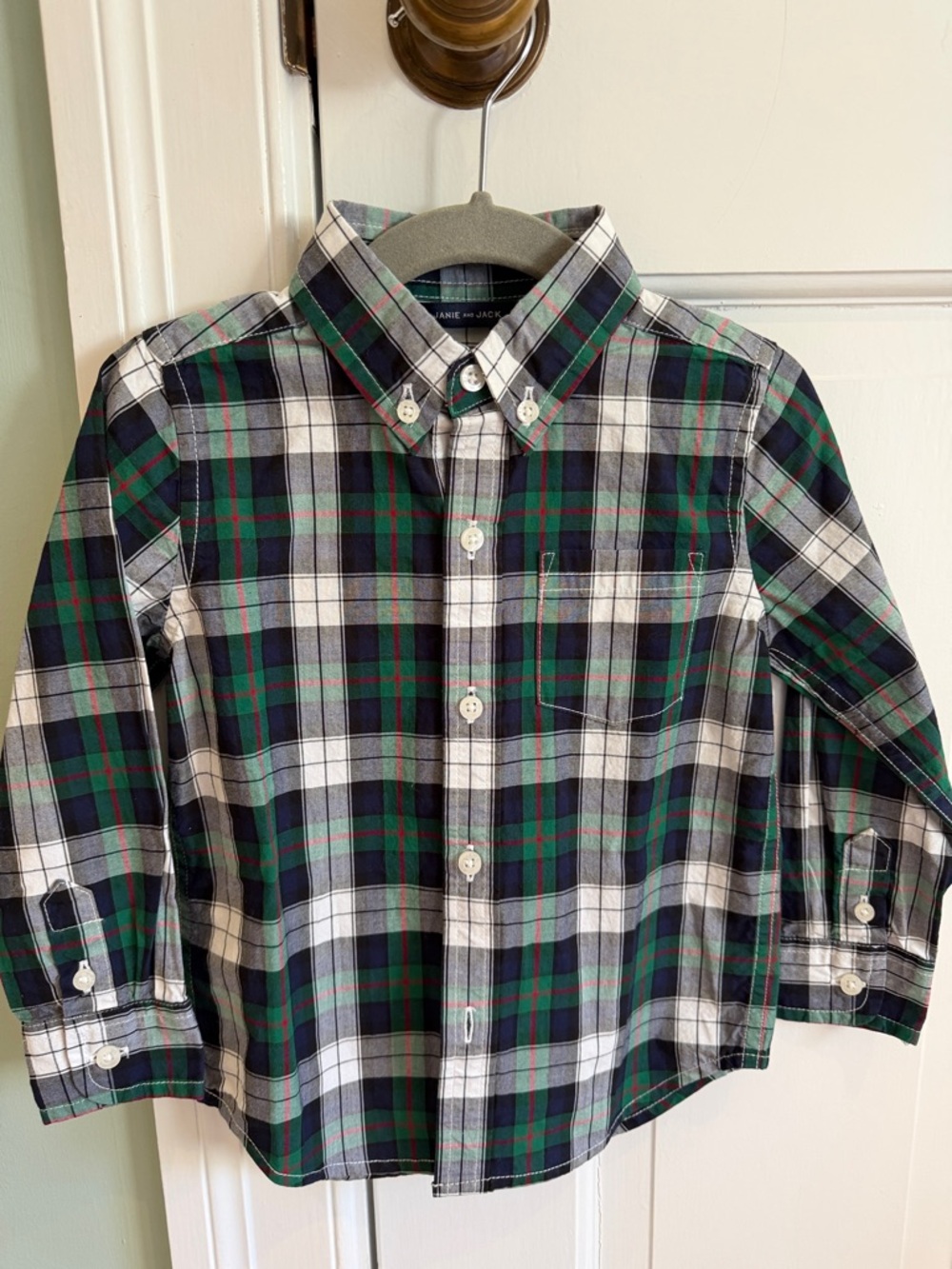 Janie and Jack Boys' Cotton Tartan Button-Down Shirt